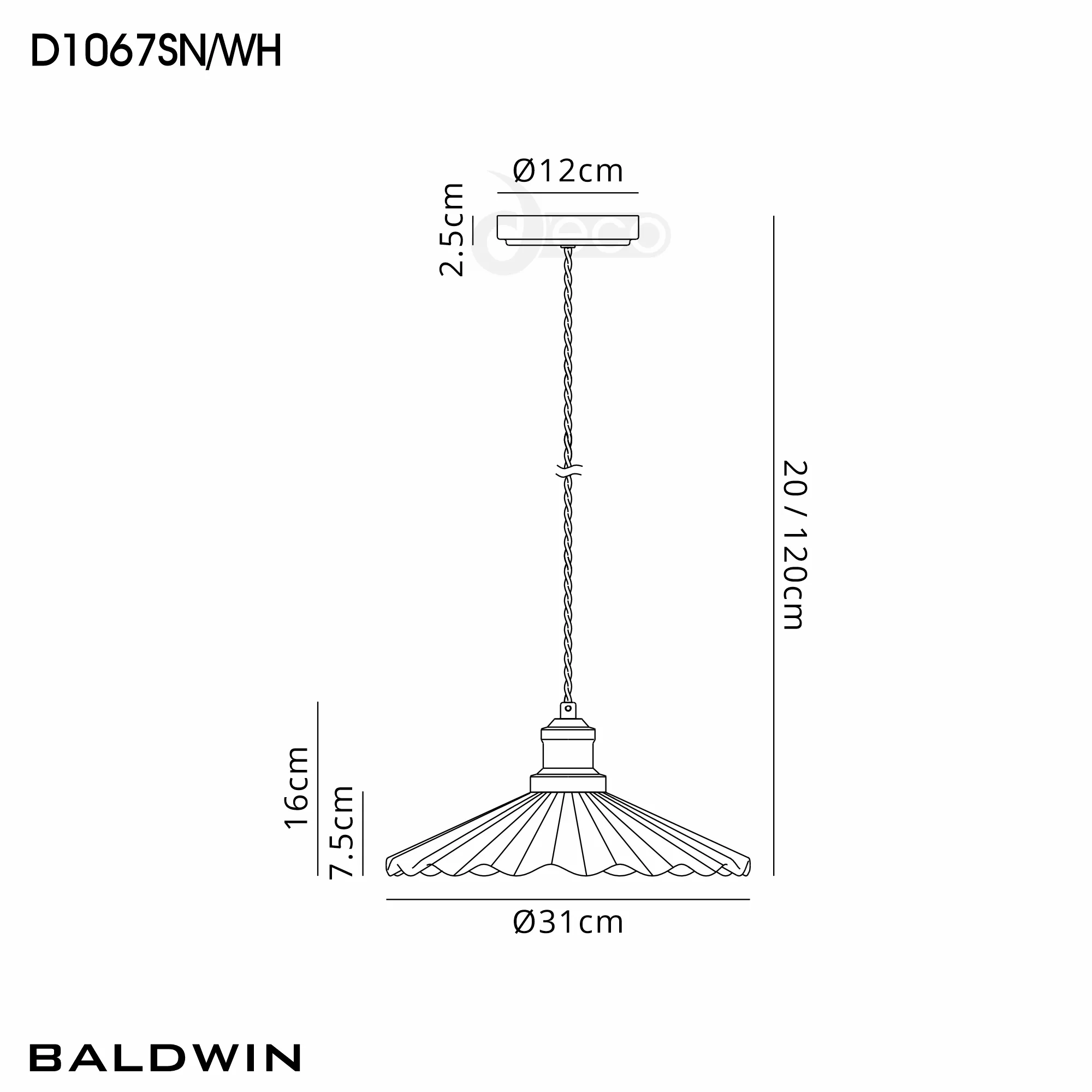 Baldwin Ceiling Lights Deco Single Pendant